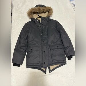 Old Navy Kid’s Charcoal Puffer Jacket with Fur Hood
